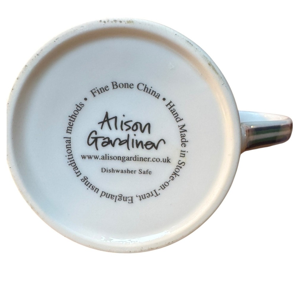 Alison Gardiner Fine Bone China‎ Mug Hand Made in England Dishwasher Safe - Picture 5 of 6